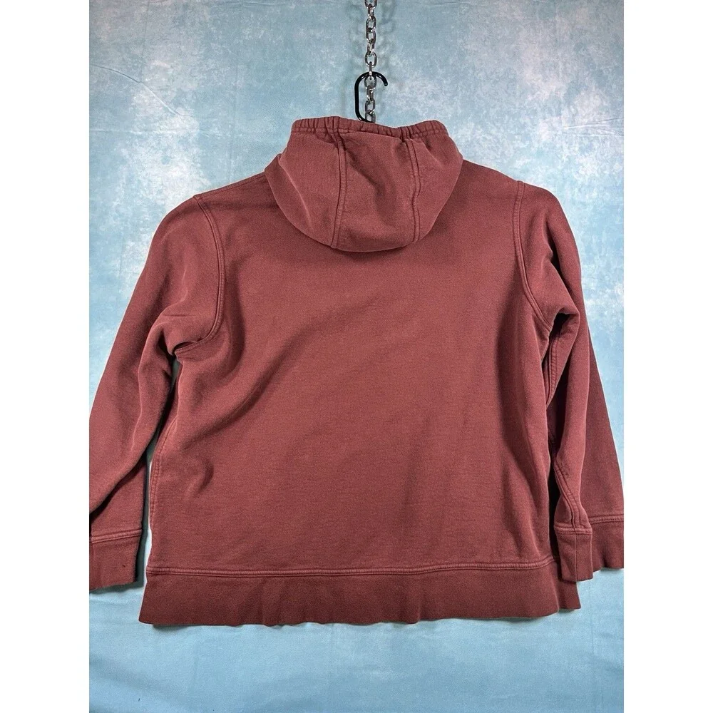 The North Face Mens Burgundy Pullover Fleece Hoodie Logo Graphic Pockets XXL